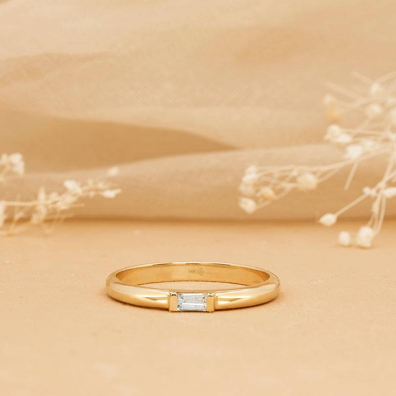 petite diamond dome ring in solid gold