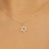 Dainty Star of David Charm Necklace, Bia