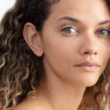 prong set mini white diamond earrings