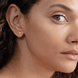 Mini Capital Letter Solid Gold Studs, Ivory