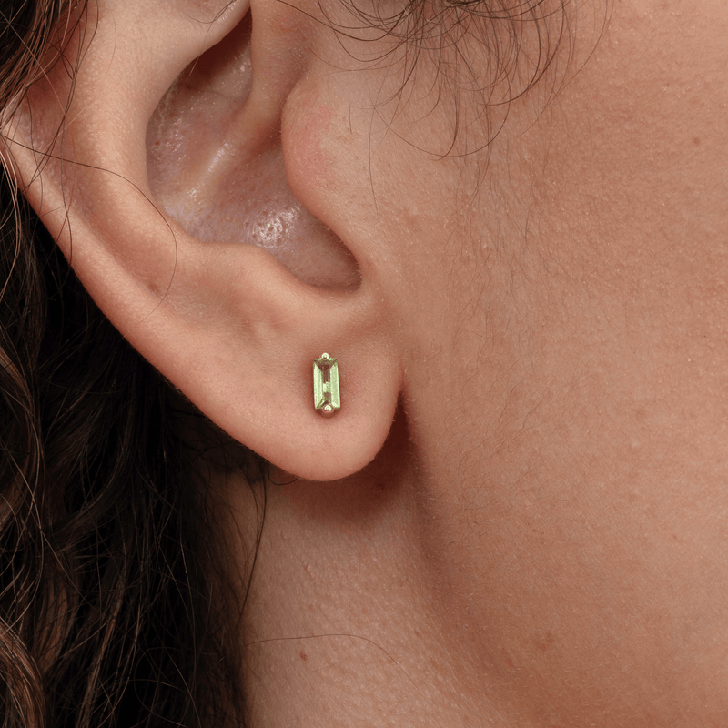 Peridot Baguette Stud Earrings, Lupita