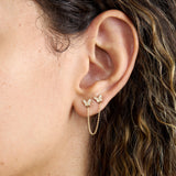 Diamond Butterfly Chain Studs, Phoebe