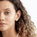 14k gold diamond flower studs for her