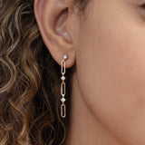 paperclip earrings attached with diamonds earring