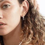 14k plain gold stacked paperclip stud