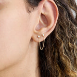 Double Diamond Hanging Chain Studs, Susie