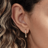 Marquise Diamond Charm Huggies, Fia