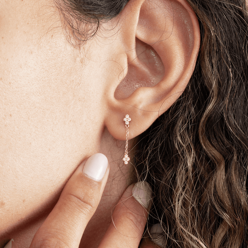 Diamond Clover Drop Earrings, Damaris