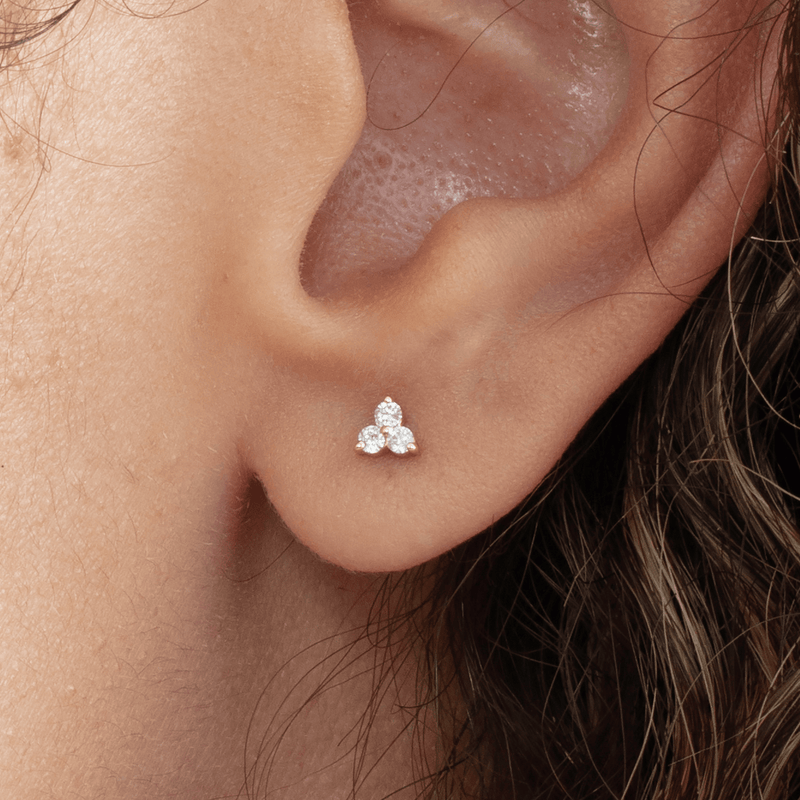 Triple Diamond Stud Earrings, Amy
