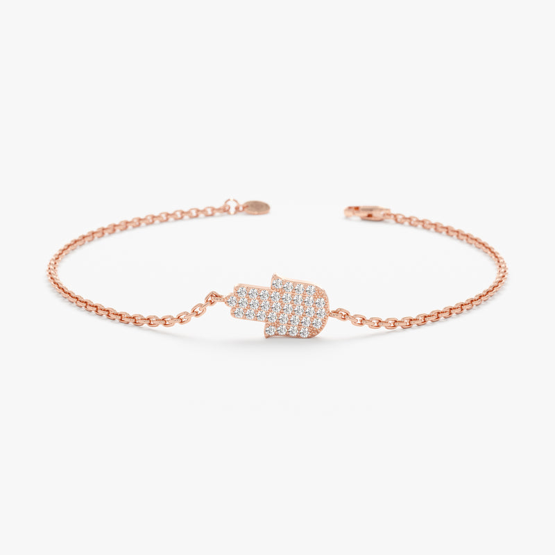 Pave Diamond Hamsa Hand Bracelet, Sera