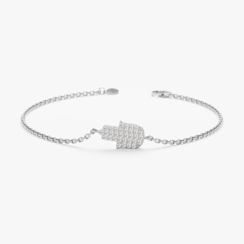 Pave Diamond Hamsa Hand Bracelet, Sera