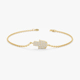Pave Diamond Hamsa Hand Bracelet, Sera