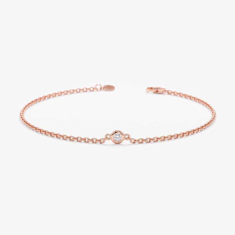 Rose Gold Bezel Diamond Bracelet