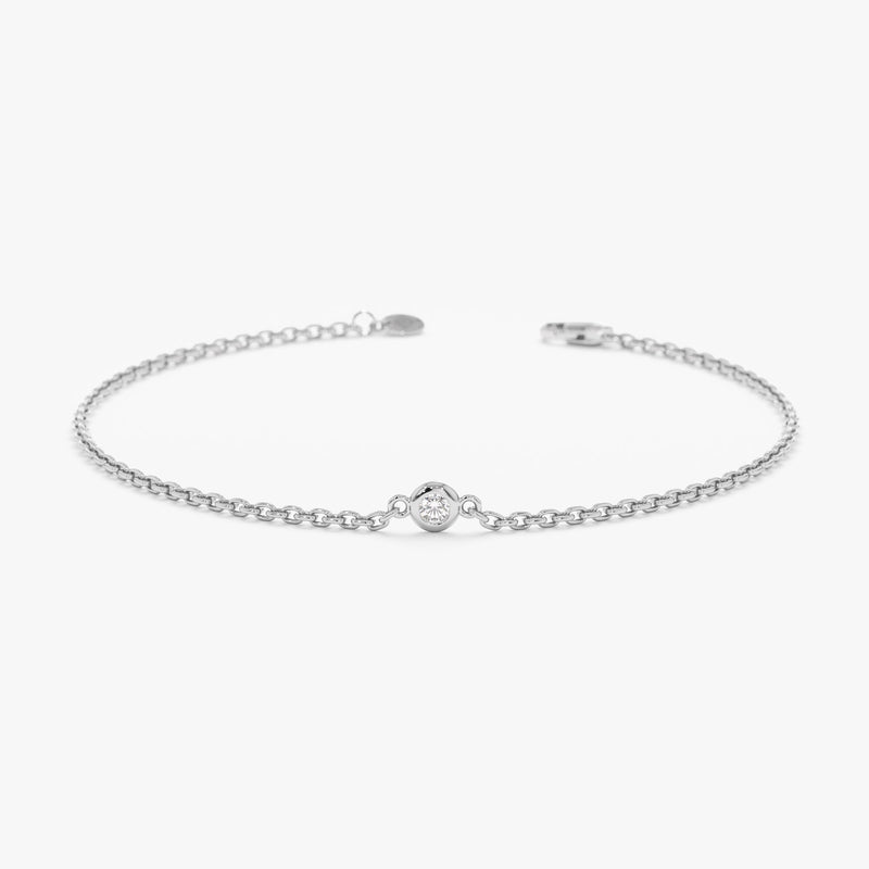 White Gold Bezel Diamond Bracelet