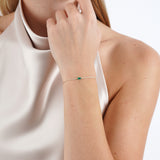 Octagon Cut Emerald String Bracelet, Tierney