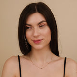 dainty solid gold necklace with black diamonds for her