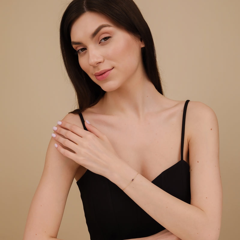 petite natural february stone bracelet 