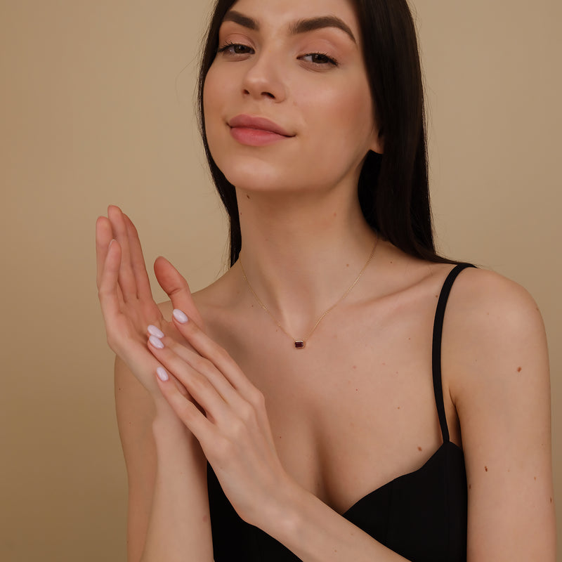 july birthstone natural ruby pendant necklace in 14k solid gold for her