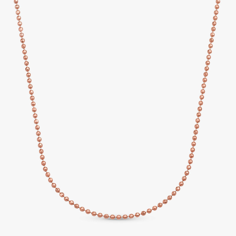 handcrafted 14k solid Rose Gold Ball Chain necklace