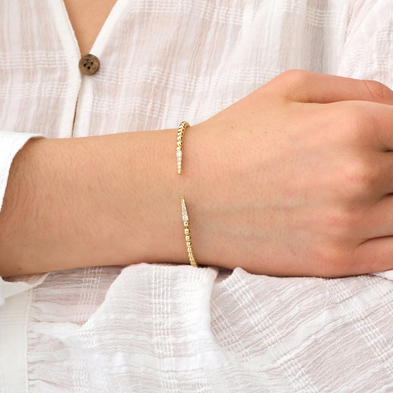 Diamond Open Cuff Bangle, Junia