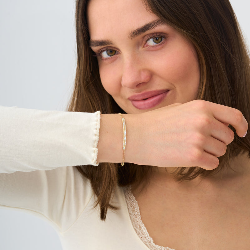 Lab Grown Pave Bar Bracelet, Mireya