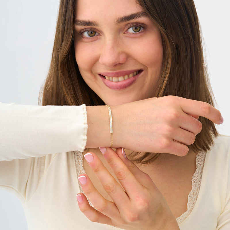 Lab Grown Pave Bar Bracelet, Mireya