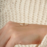 Baguette Diamond Open Cuff Ring, Myn