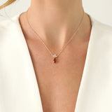 Citrine and Lab Grown Diamond Necklace, Evandria