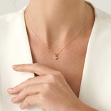 Pear Citrine and Diamond Cluster Necklace, Caelisaria