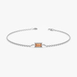 white gold baguette cut citrine bangle
