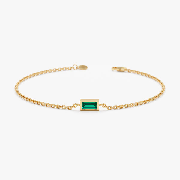 yellow gold emerald bracelet