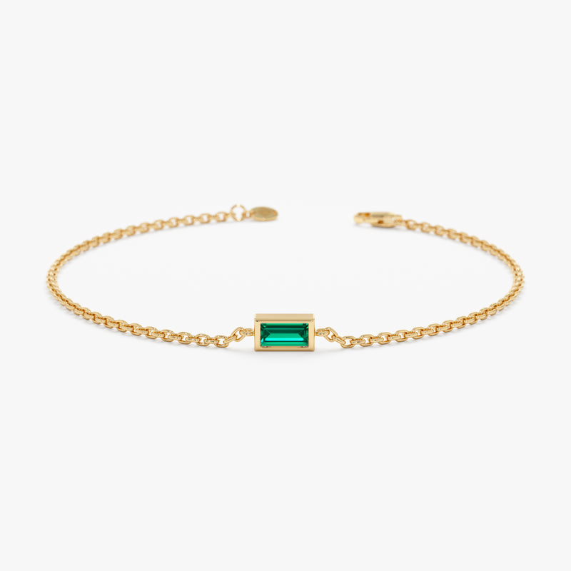 yellow gold emerald bracelet