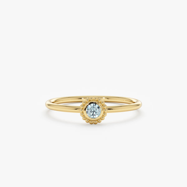yellow gold aquamarine ring