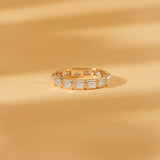 baguette cut full eternity wedding stack ring