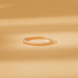 Gold Flat Beaded Ring