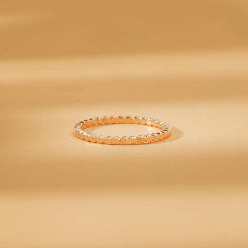 Gold Flat Beaded Ring