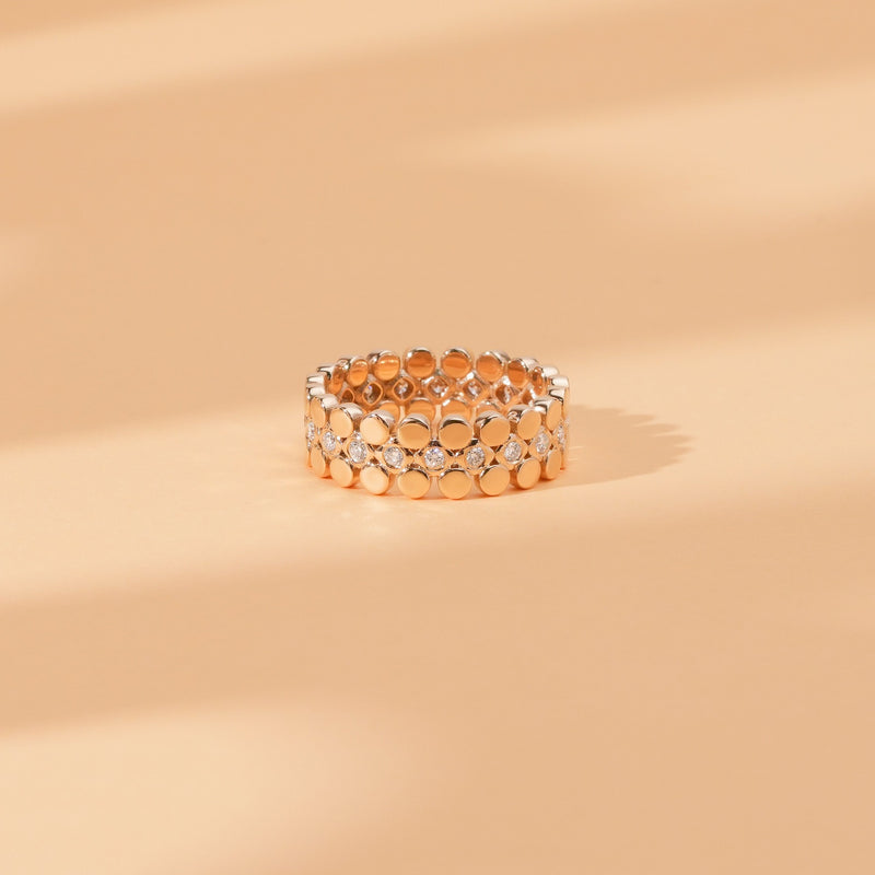 Flat Bead Diamond Eternity Ring