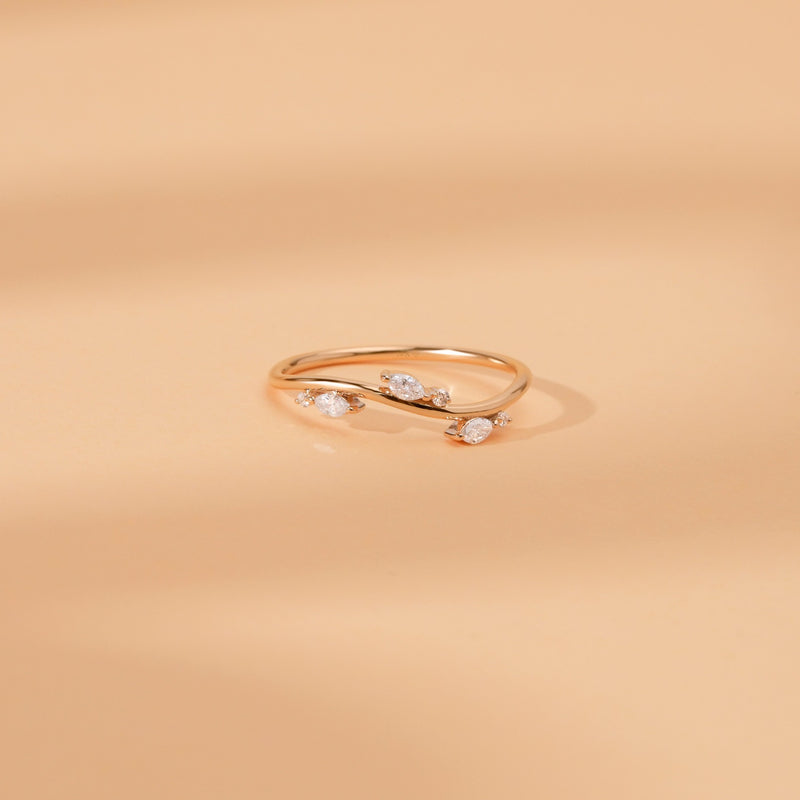 leaf marquise diamonds band