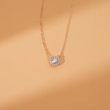 natural Diamond Halo Pendant Necklace