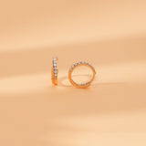 X Shape Gold Diamond Huggies side view 