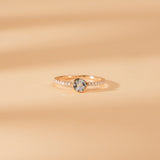 Diamond and Aquamarine Engagement Ring