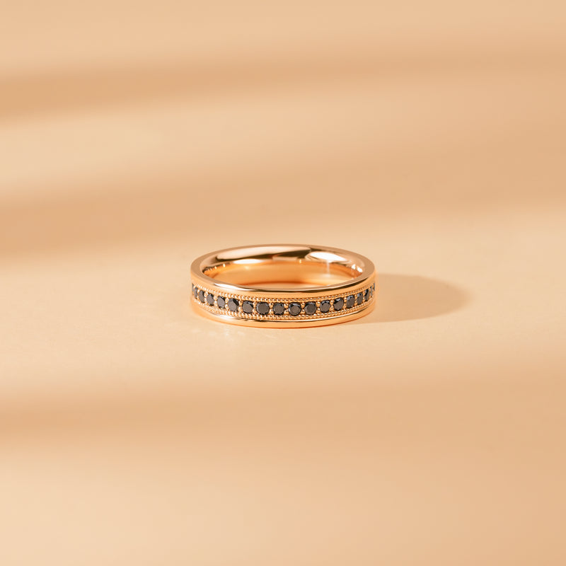 milgrain set black diamond band