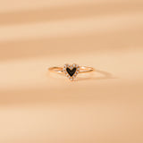 diamond and black enamel stacking ring