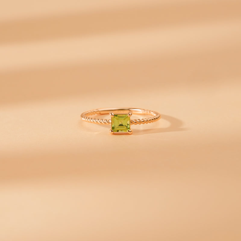 square peridot rope band