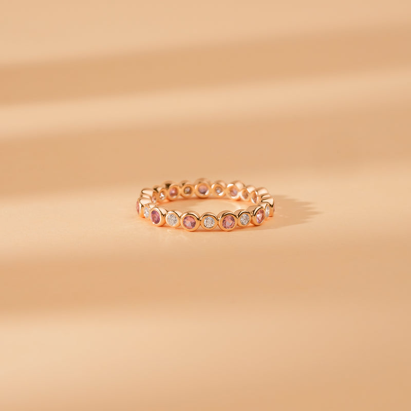 alternating sapphire diamond ring