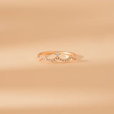 petite natural diamond crown ring