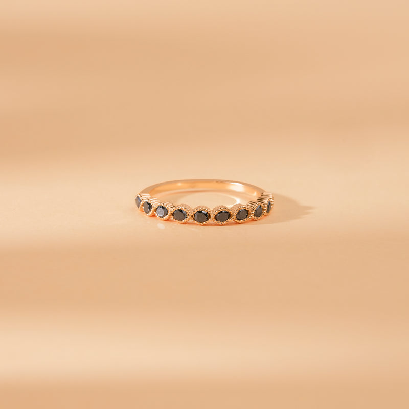 handmade solid gold black diamond ring