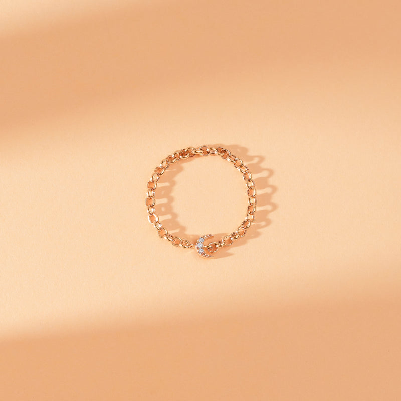 Diamond Crescent Stacking Band