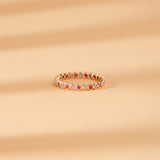 natural ruby and diamond stacking ring