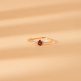 minimalistic style garnet engagement band